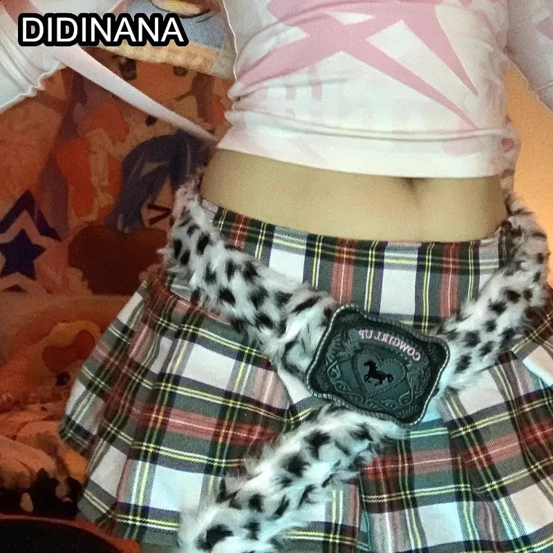 Women Y2K Girls Gothic bling horse hair Rivet Furry Belt Western Cowboy Waist Belts Ladies Hip hop steampunk Punk Waistband Gift 241024