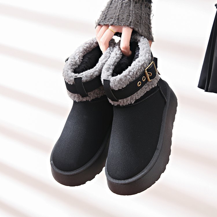 Women's Plush Thick Korean Version Bottom Warm Non Slip Snow Boots