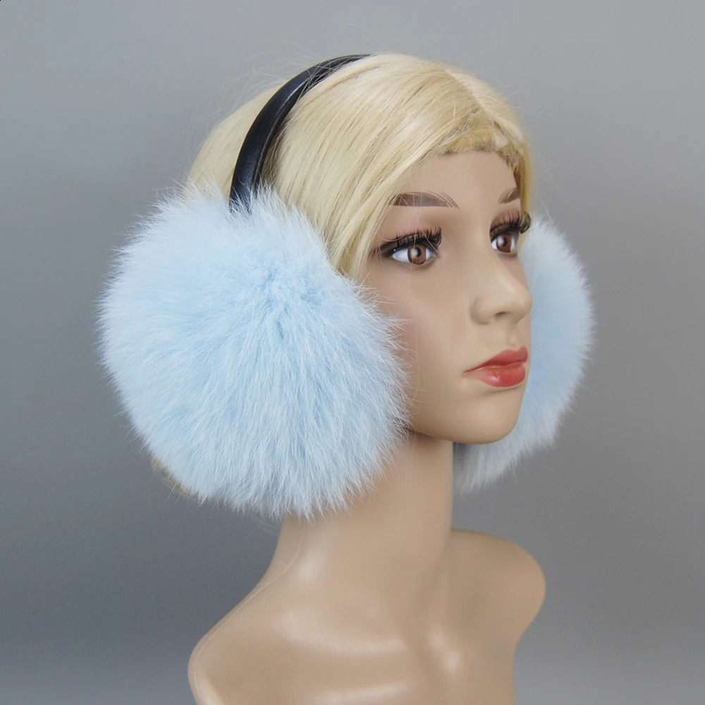 Fashion Real Fox Fur Ladies Autumn And Winter Earmuffs To Keep Warm Women Natural Fox Fur EarMuff Wholesale Retail 241024