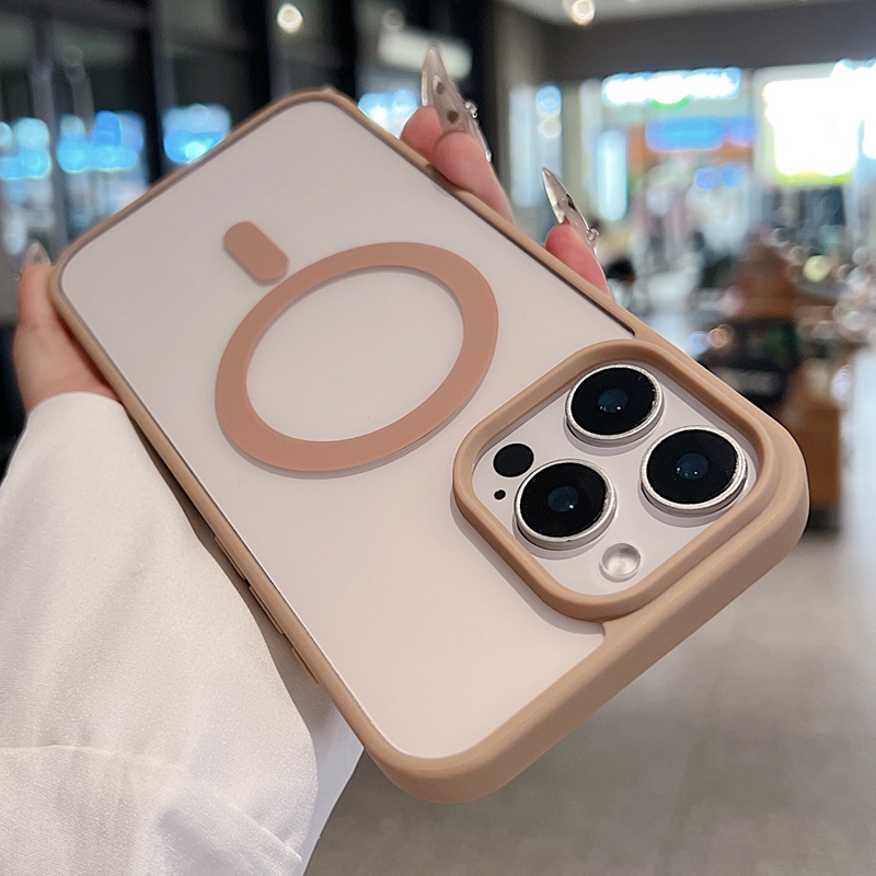 S25 Desert Gold Cases For Iphone 17 Air 16 Plus 15 14 13 12 11 Pro Max Samsung S24 Ultra S23 FE Magnet Wireless Charging Hybrid Color Hard Acrylic PC 