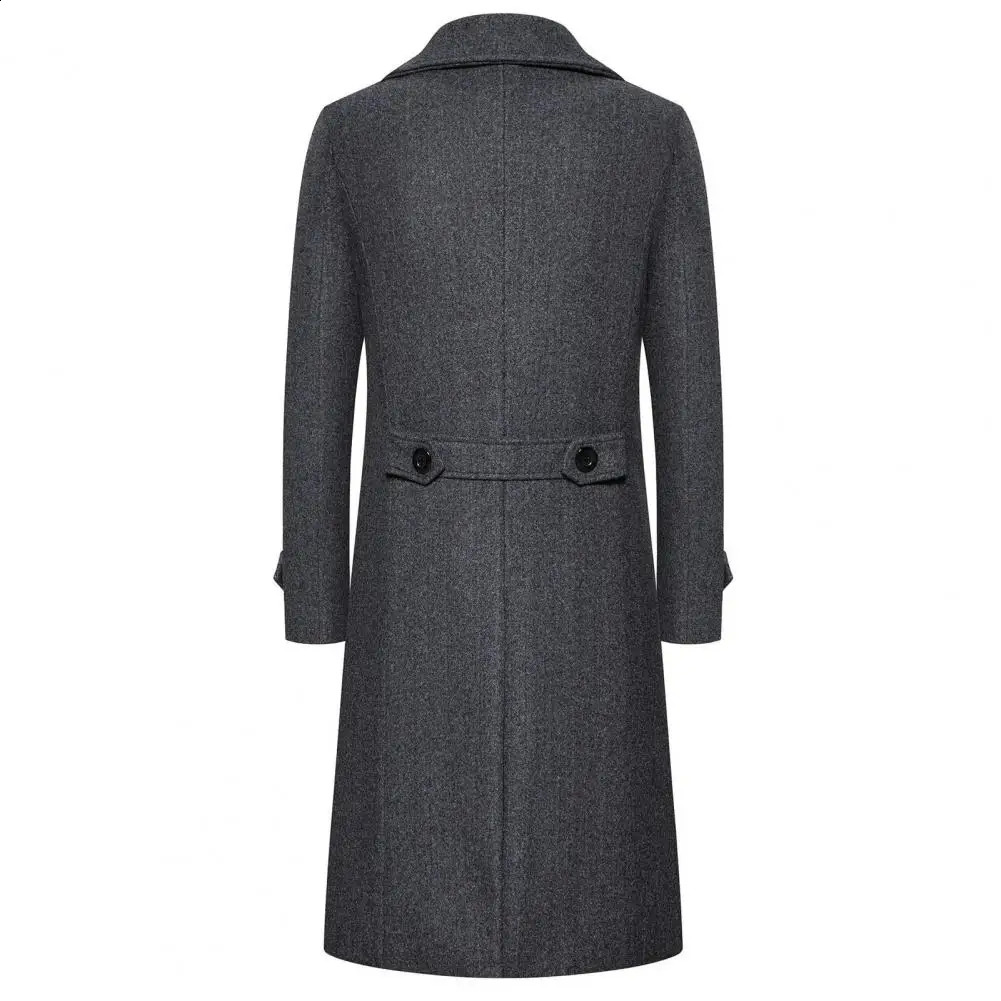 Solid color coat long coat double-layer mens coat ultra-thin suitable for long sleeves thick windproof warm solid color 241021