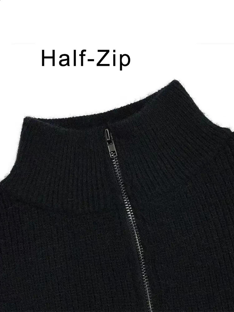 Winter HalfZip Sweaters Men Korean Fashion Long Sleeve Striped Loose Pullovers Heavyweight Thick Warm Knit Tops Sweter 241021