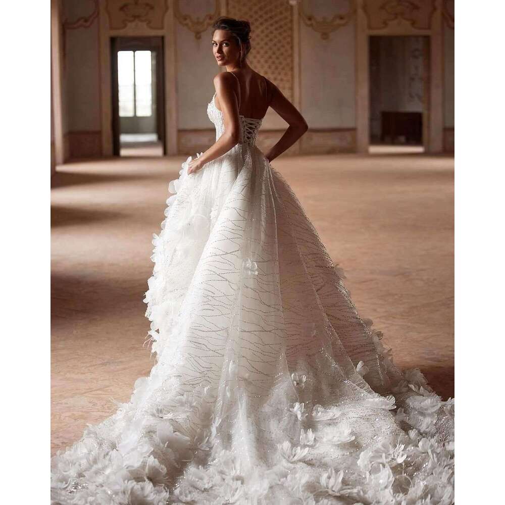 Ful Wedding Dress A-E High Collar Appliques Sequined Beading Long Sleeve Or Length Bride Vestido De Noiva Custom Made 6660311