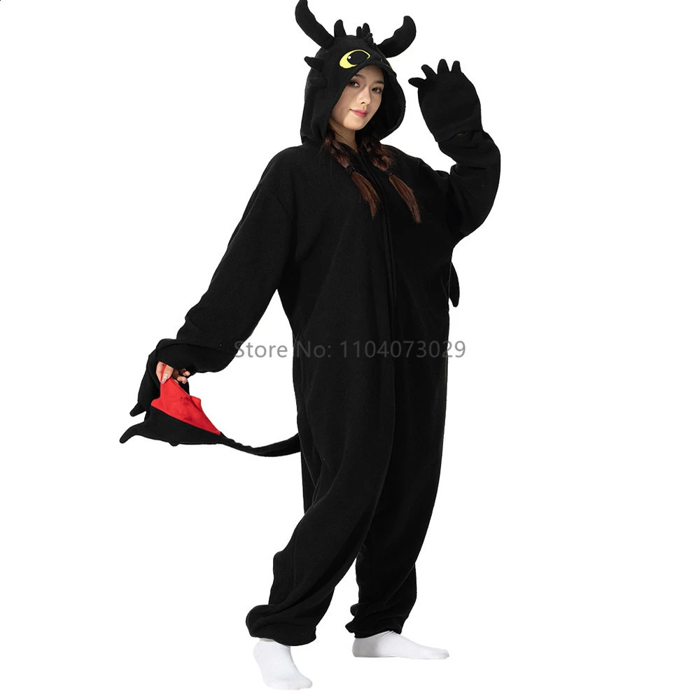 Onesie Show Animal Kigurumi Pajamas Halloween Onesie Adult ren Cartoon Toothless Pajamas Role Playing Party Female Mens Wear XXL 241019