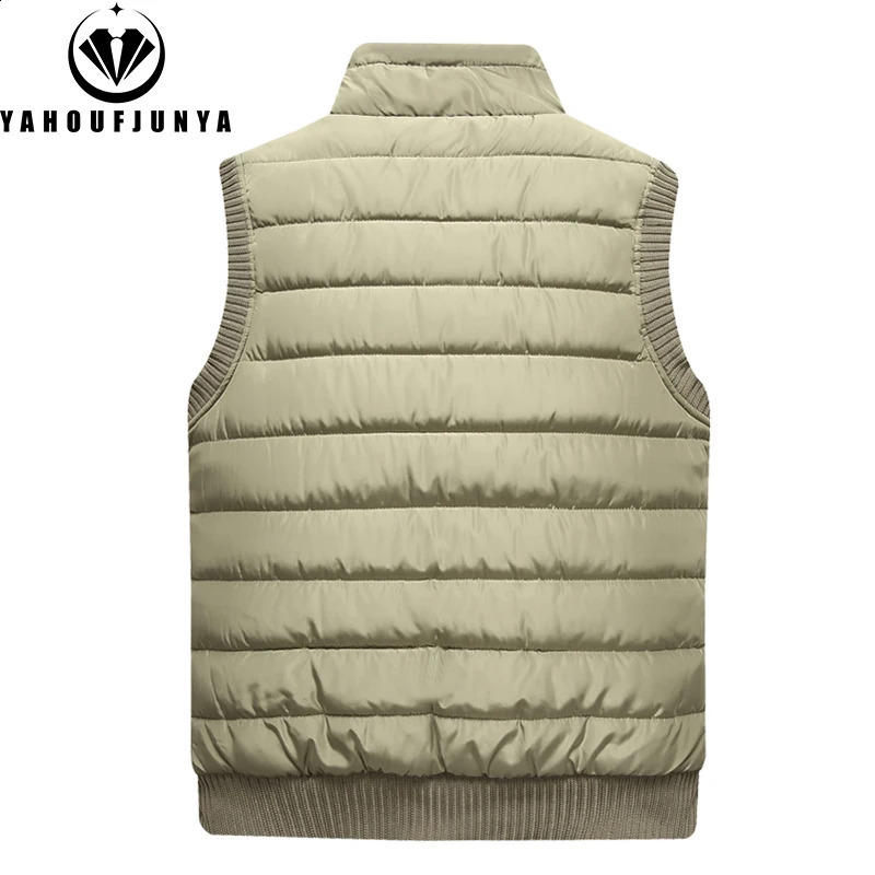 Men Winter Sleeveless Casual Warm Stand Collar Vest Autumn Solid Color Outdoors Windproof Fashion Style Male Coat 241021