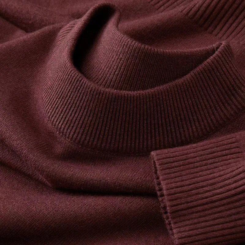 Mens Casual Mock Turtleneck Sweaters Long Sleeve Thermal Pullover Autumn Basic Lightweight Streetwear Knitted Coat Tops 241017