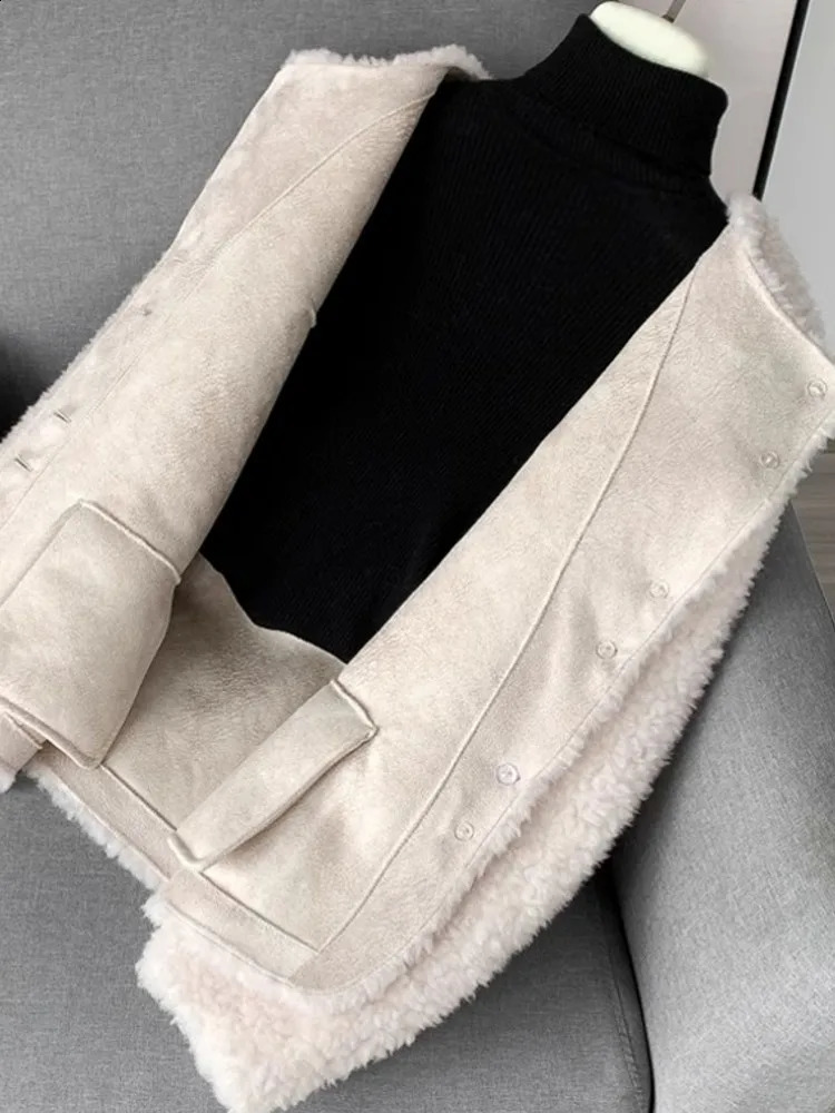 Womens autumn and winter real wool jacket O-neck single chest natural wool fur coat retro office womens thick warm coat 241021