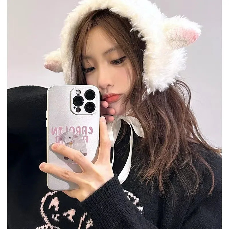 Japanese Cute Sweet Autumn and Winter Elk Spot Ear Protection Hat Multi functional Warmth Plush Antlers Cute Winter Plush Hat 241024