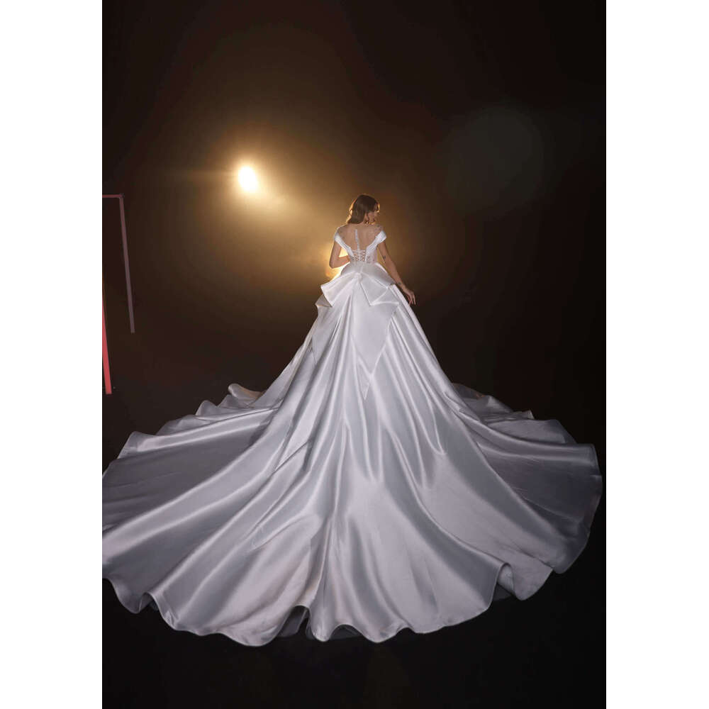 Beauteous Wedding Dress A-E V-Neck Off The Shoulder Sequined Pleat Sleeveless Or-Length Bride Vestido De Noiva Custom Made 0228Lz