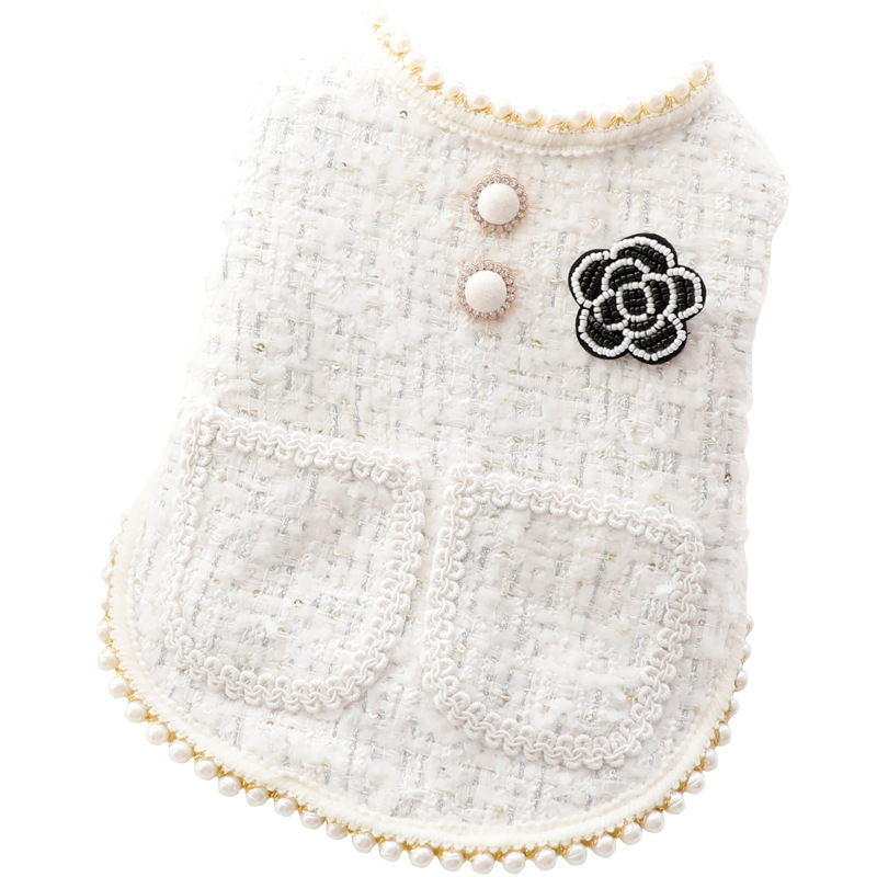 Chic Style Small Dog Winter Vest Coat Princess Luxury Designer Pet Autumn Winter Clothes for Wholesale