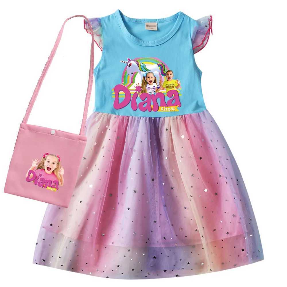 Diana Y Roman costume Baby girl short sleeved casual dress Childrens cute dress Halloween party Princess Vestdos X241021