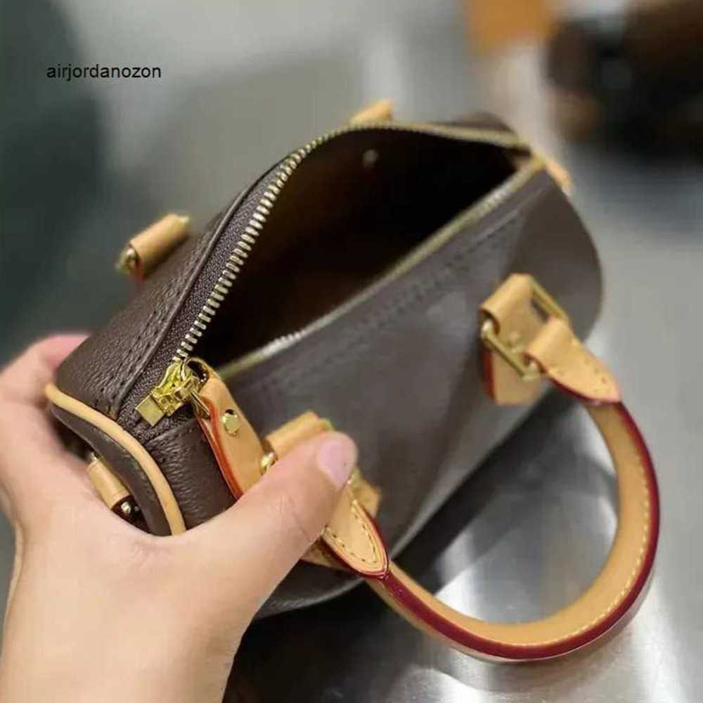 Shoulder Bags Top Designer Mini Nano 16cm Shoulder Bag Women Leather Denim Crossbody Luxury Brand Embossed Tote Purse Brown Flower Handbag 2025AAA
