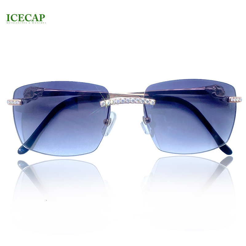 New Design Metal Latest Fashion VVS Moissanite Dia Frame Classic Eyewear UV Protection Women Men Sunglasses
