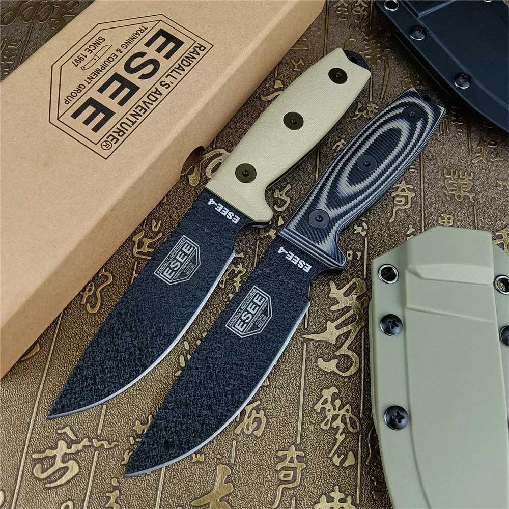 ESEE-4 Straight Fixed Knife S35VN Black Plain Edge Machined Two-color G10 Handles with Kydex Sheath Tactical Hunting EDC ToolXJ250102