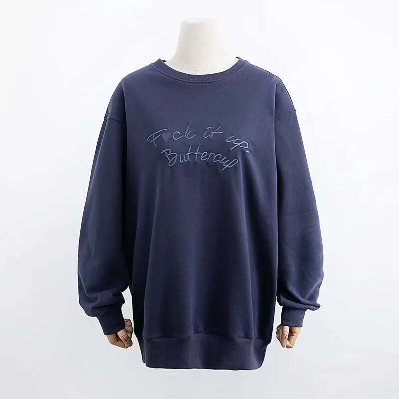 2022ins recommends pullover solid color hoodie embroidered irregular clothing Korean version street trendy women's bathroom