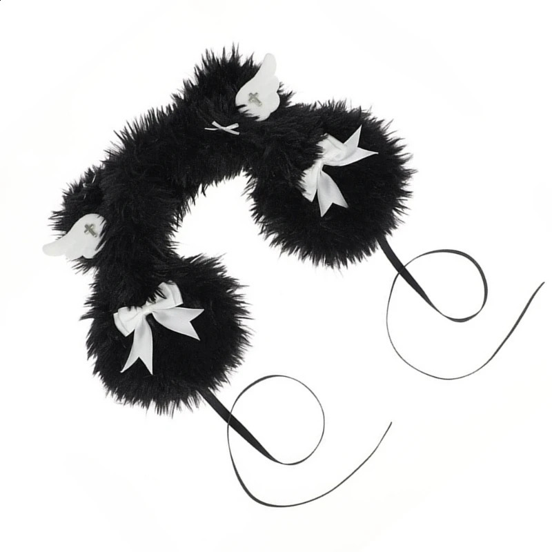 Soft Furry Dog Ear Warmers Unisex Winter Headwear Adjustable Headband for Women Dropship 241024