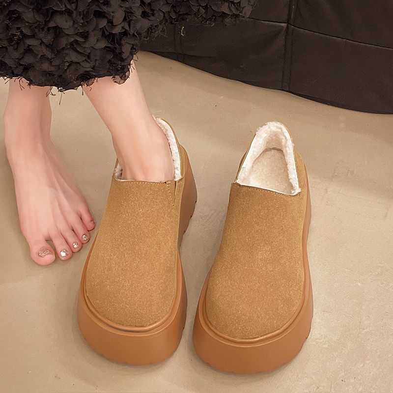 New Thick Soled Height Increasing Autumn Winter Velvet Cotton Shoes