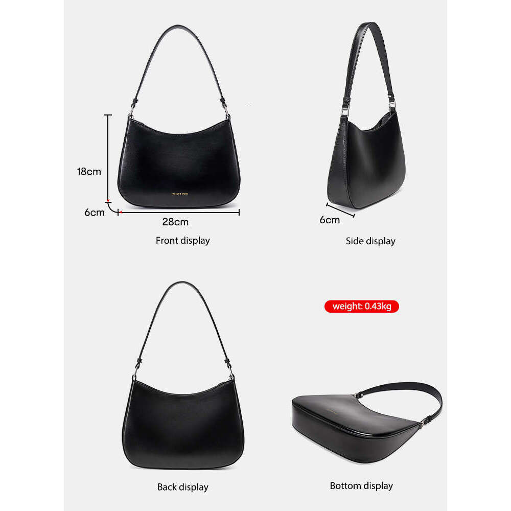 Zency Fashion Trend Girls Underarm Designer Leather Handbag Women Shoulder Classic Bridal Red Brown Black Gift Bag