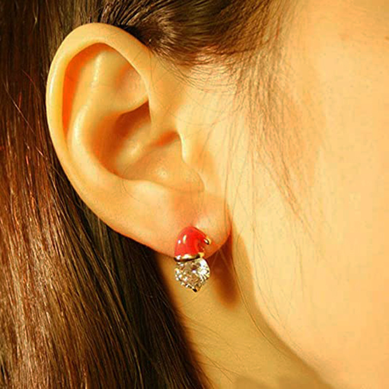 Europe and the United States foreign trade hot Christmas gift earrings zircon drop oil diamond snowman hat earrings