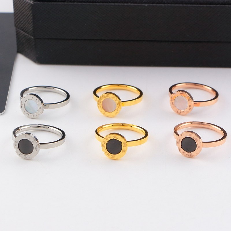 Girls boys Luxury designer black white ceramic Ring 18k Gold Silver Rose 316L Stainless Steel Rings men women B lovers wedding Jewelry christmas Gift small size 5 6 7 8 9
