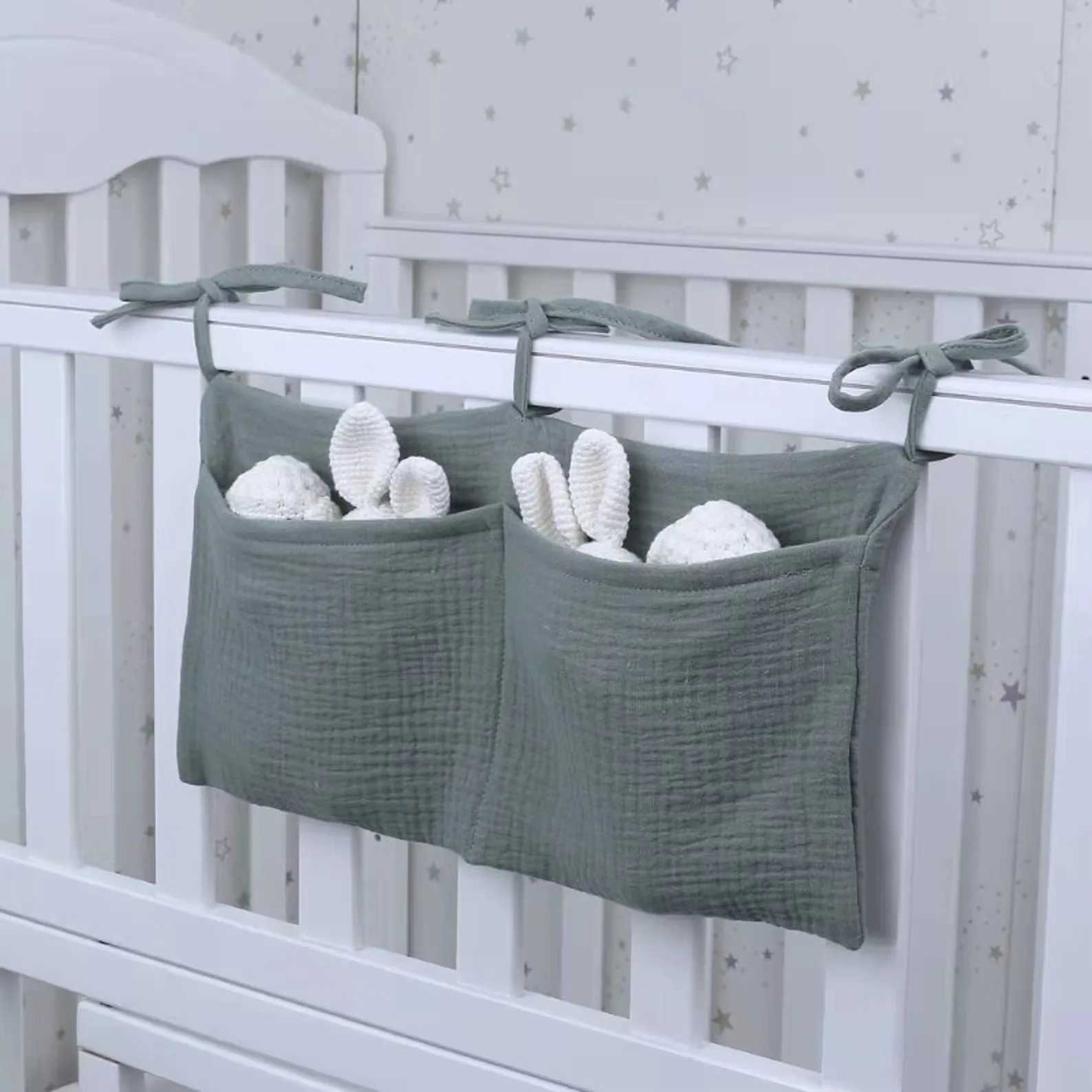 Portable Baby Crib Storage Bag Nappy Organizer Multifunctional Newborn Bed Headboard Diaper Bag for Kids Baby Items BeddingC250326
