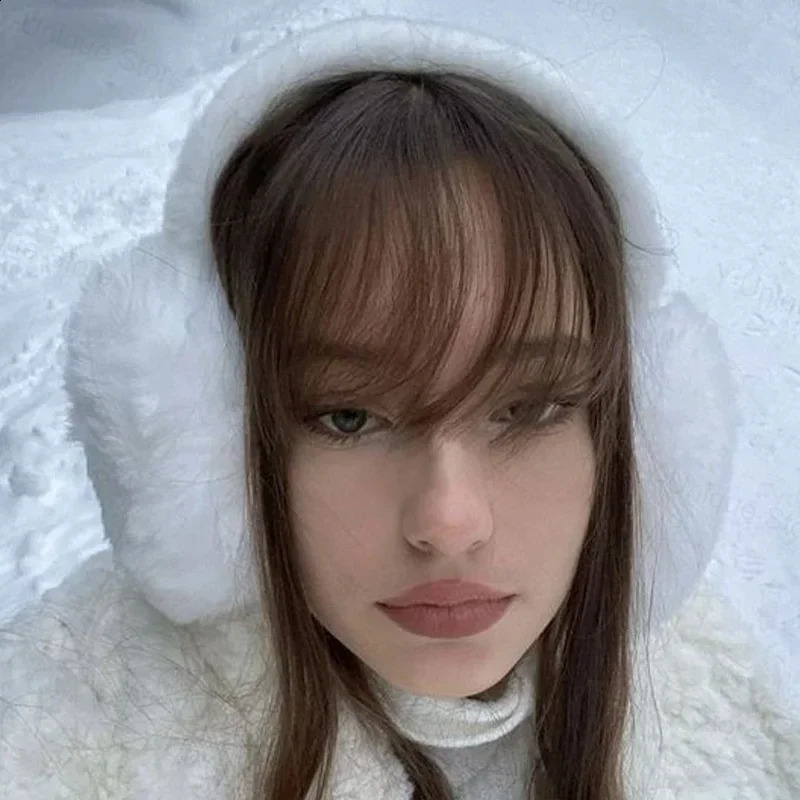Winter Warm Solid Color Fluffy Earmuffs Women Soft Plush Ear Muffs Student Ear Protection Korean Cute Earmuff Outdoor Male 241024