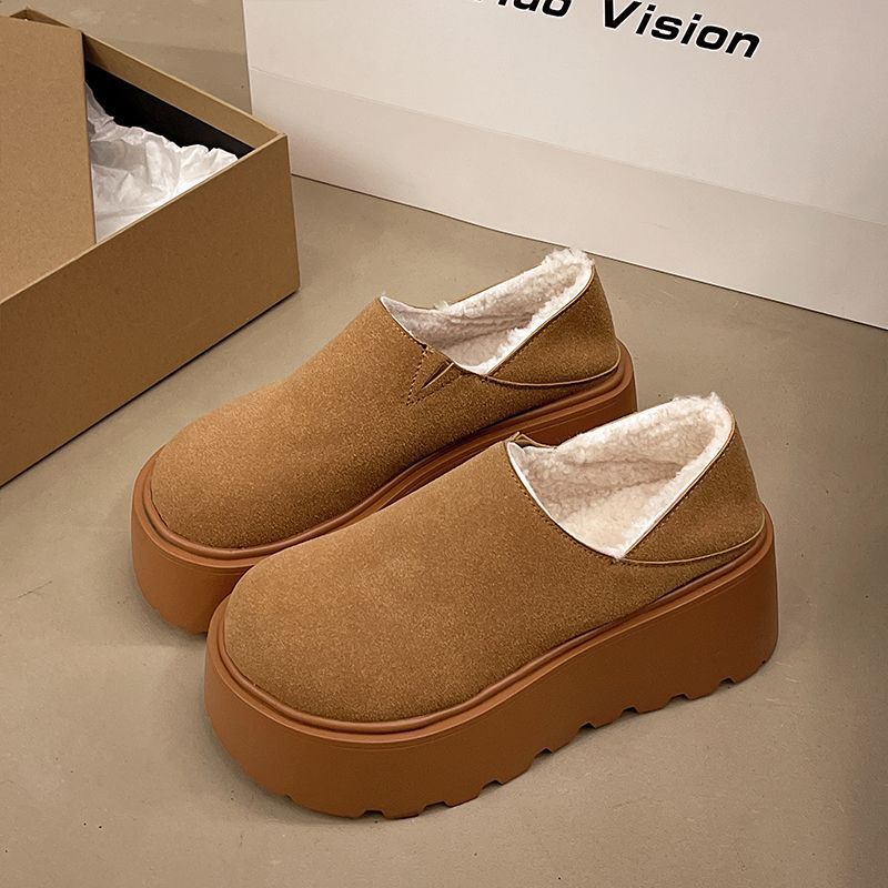 New Thick Soled Height Increasing Autumn Winter Velvet Cotton Shoes