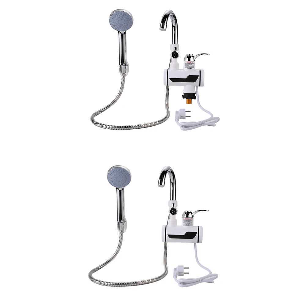 Bathroom Sink Faucets 3000W EU Plug Instant Electric Water Heater Shower Digital Display 220V Kitchen Bathroom Tankless Hot Water Faucet Heaterz241021