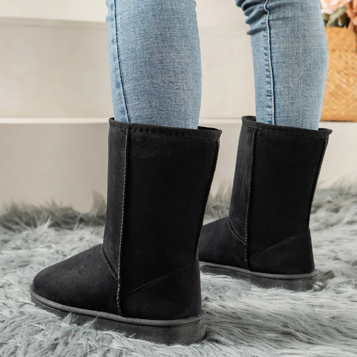 New designer shoes, high-quality winter wear style, midsole, women's fashion, solid color, casual, snow big, thick soled boots