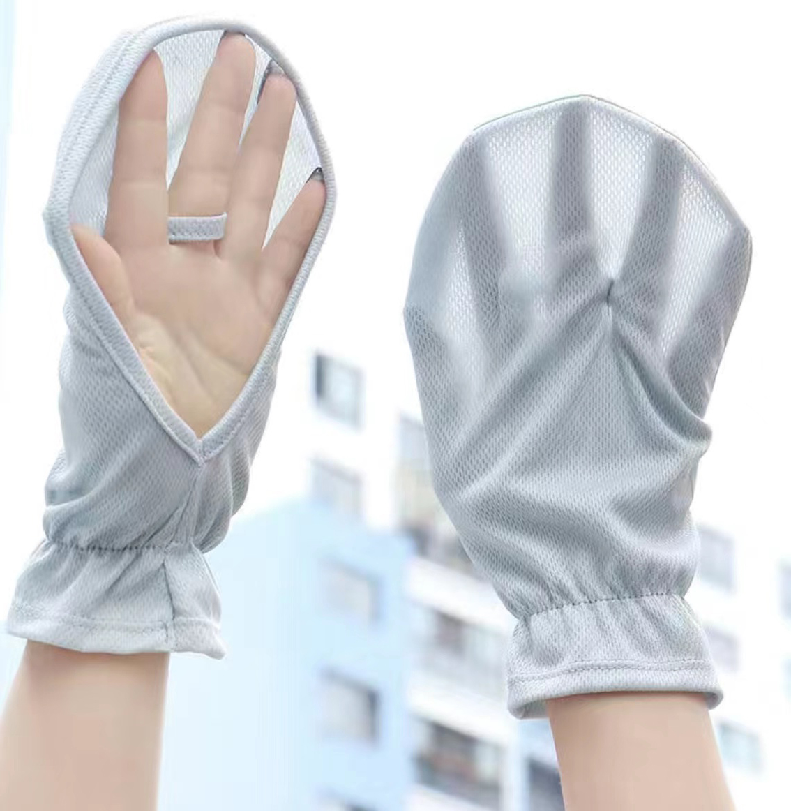 Driving sunscreen gloves outdoor riding loose anti-ultraviolet anti-slip breathable short gloves manufacturers wholesale