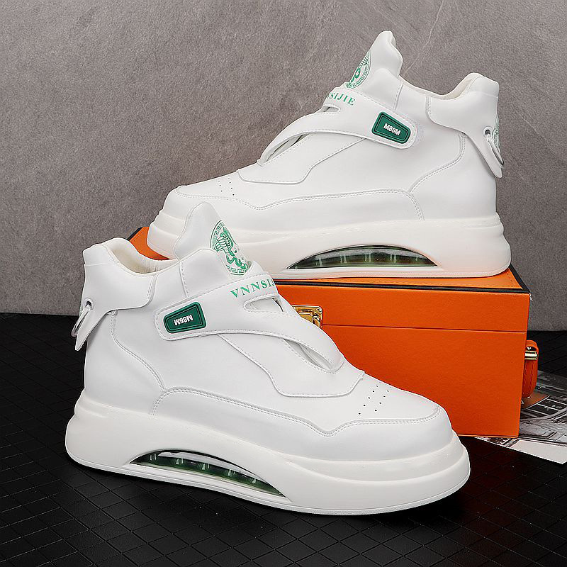 2023 Summer New Simple Air Cushion Shoes for Men, Autumn Trend, Versatile High Top Casual Shoes, Comfortable Board Shoes with Increased Height for Men