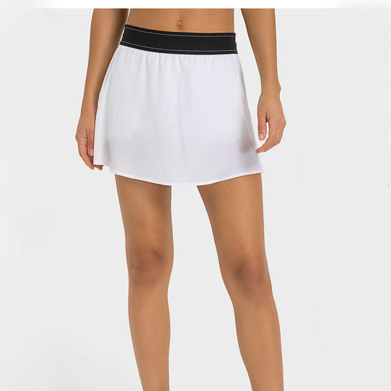 A31 Tennis Skirts Yoga Outfits Safe Gym Golf Running Pleated Pantskirt Sexy Women Sports Fiess Shorts Pocket High Waist Skort