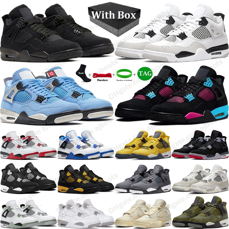 Black Cat 4S 4 Military White J4 Bred Metallic Gol