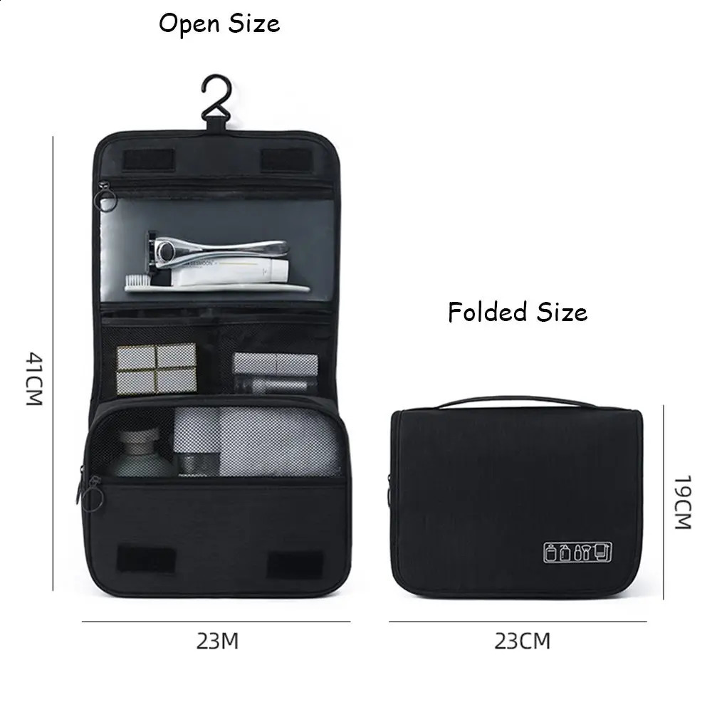 Foldable Toiletry Bag Organizer Hanging Storage Bathroom Makeup Case Travel Dry And Wet Separation Cosmetic 241019 zhanyishengli