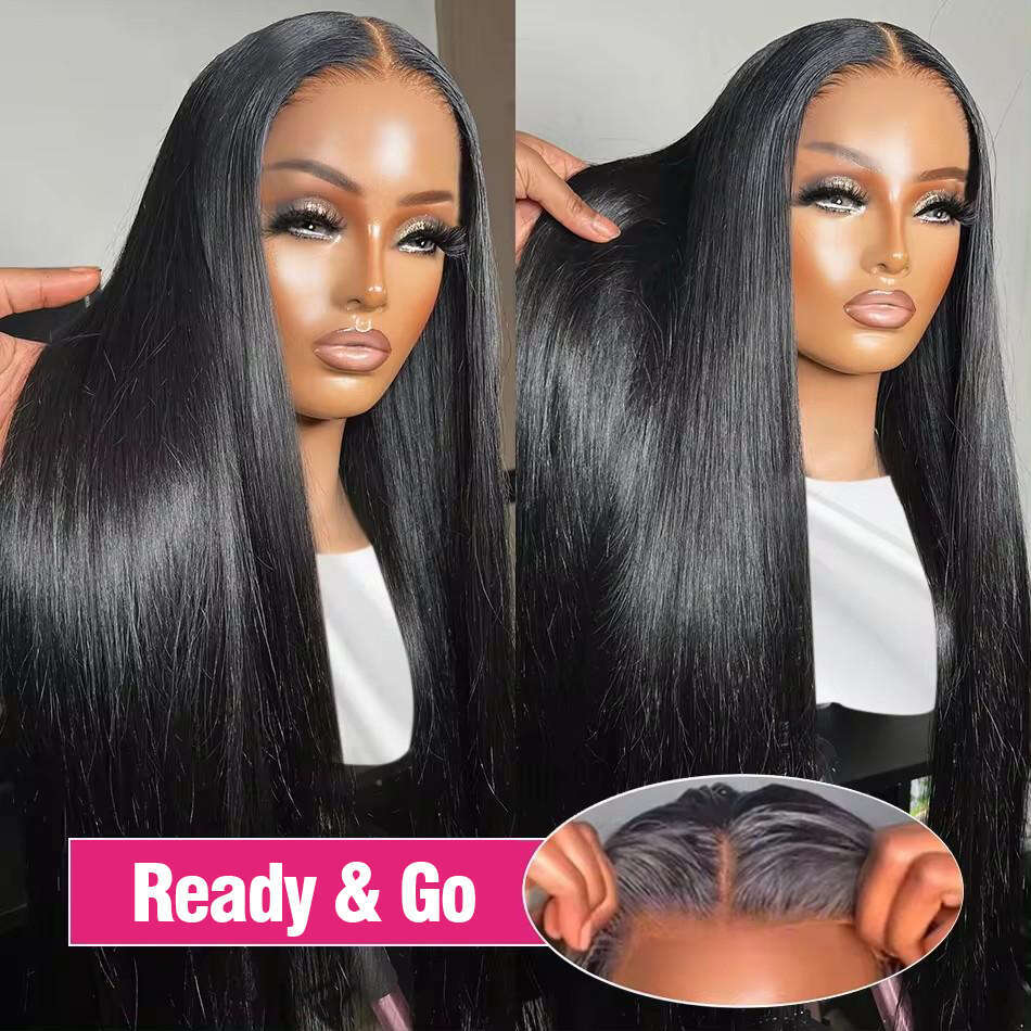 6x4 5x5 Easy Go Glueless Wig Bone Straight Wig HD Transparent Human Hair Lace Closure Wigs Brzailian Human Hair Wigs Smooth Wig