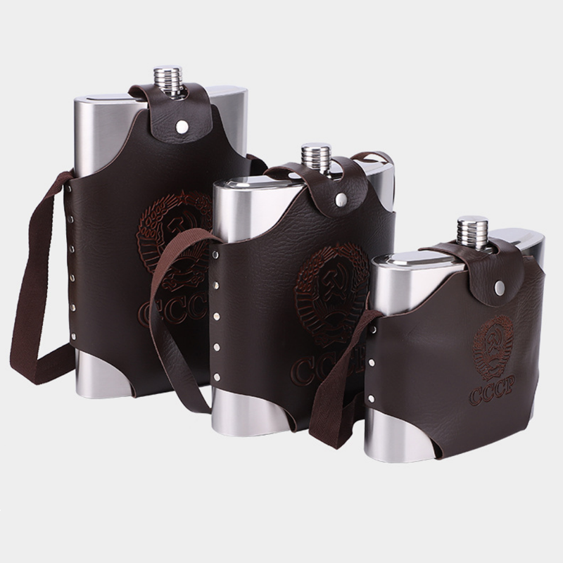 New creative stainless steel wine bottle home outdoor portable large capacity portable metal thickened wine bottle wholesale