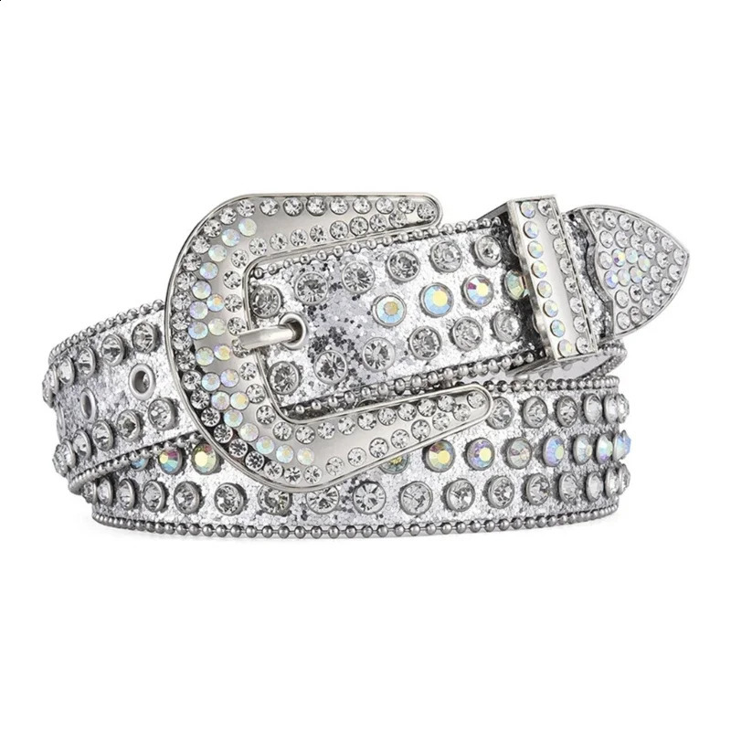 Casual Belts Woman Locomotive Full Diamond Waist Belts Western Cowgirl Y2K Girls Fashion Belt for Jeans Men Drop 241024