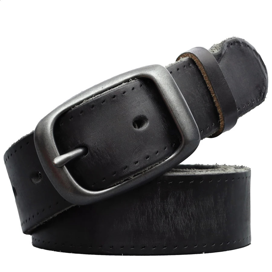 Belt for Men Leather Needle Buckle Belt for Men Vintage All-in-one Jeans with Simple Casual er Belt for Men 241024