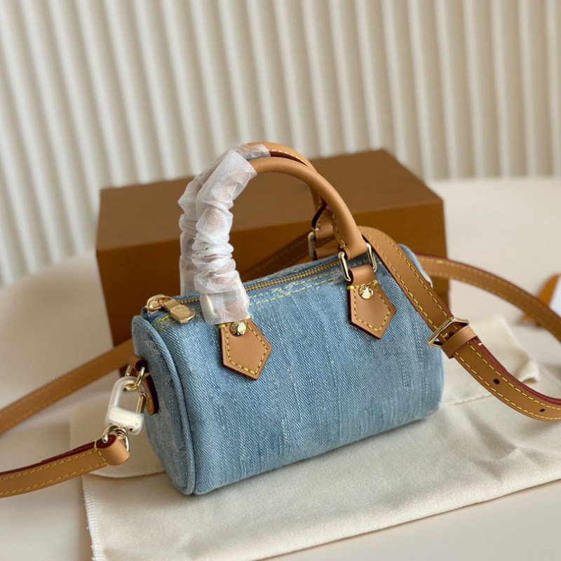 Classic Mini Crossbody bag Women Designer Bag Sac Luxe Top quality Shoulder Bags Lady Handbag Denim Leather Brown Flower Purse Clutch