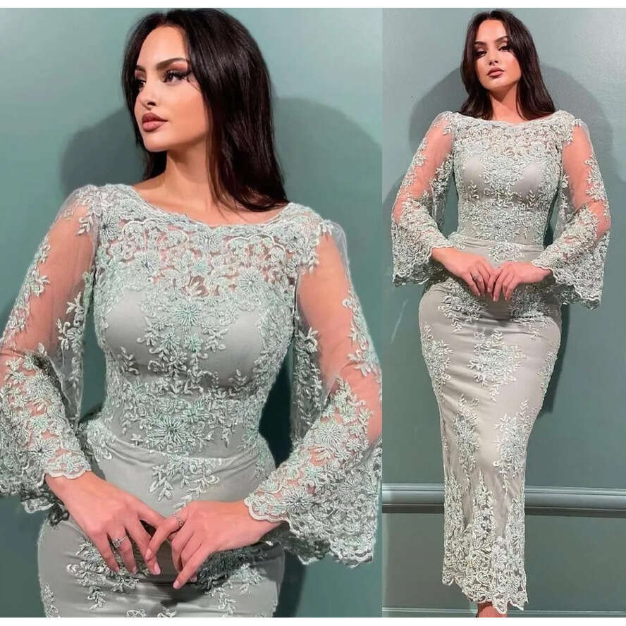 Size Plus Aso Arabic Ebi Sexy Sheath Urious Prom Dresses Lace Beaded Evening Formal Party Second Reception Birthday Engagement Bridesmaid Gowns Dress