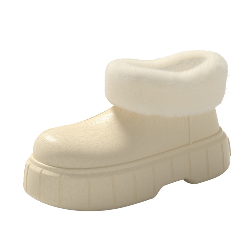 2024 free shipping new designer warm indoor home versatile boots women thick heels winter snow martin rain boots fur furry thick soled winter boots
