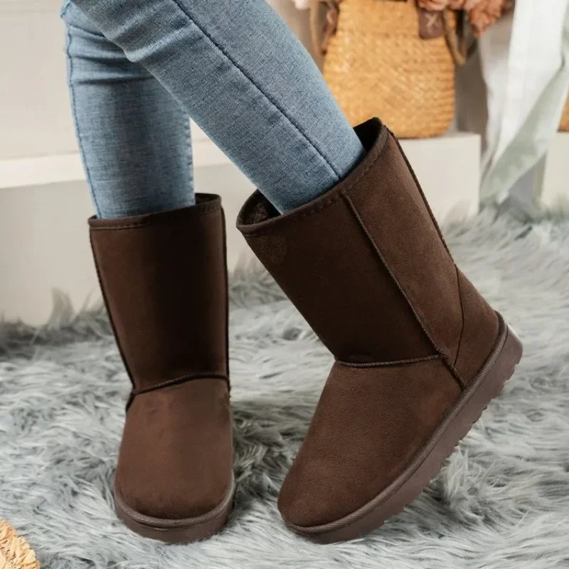 New designer shoes, high-quality winter wear style, midsole, women's fashion, solid color, casual, snow big, thick soled boots