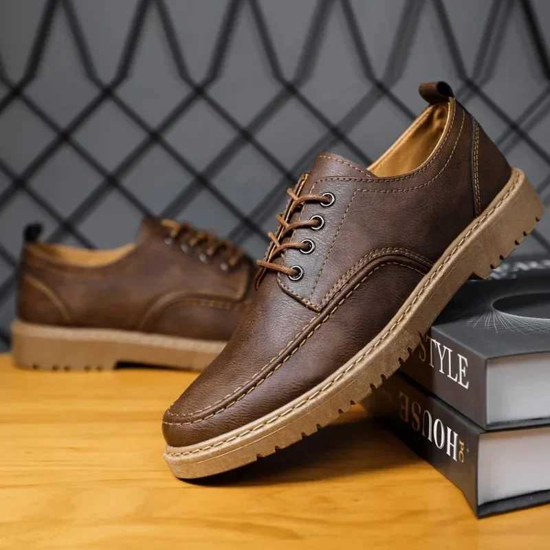 Men Leather Casual Shoes High Business Dress Shoes Lace Up Oxford Footwear Comfort Driving Shoes for Men Designer LoafersXJ250118