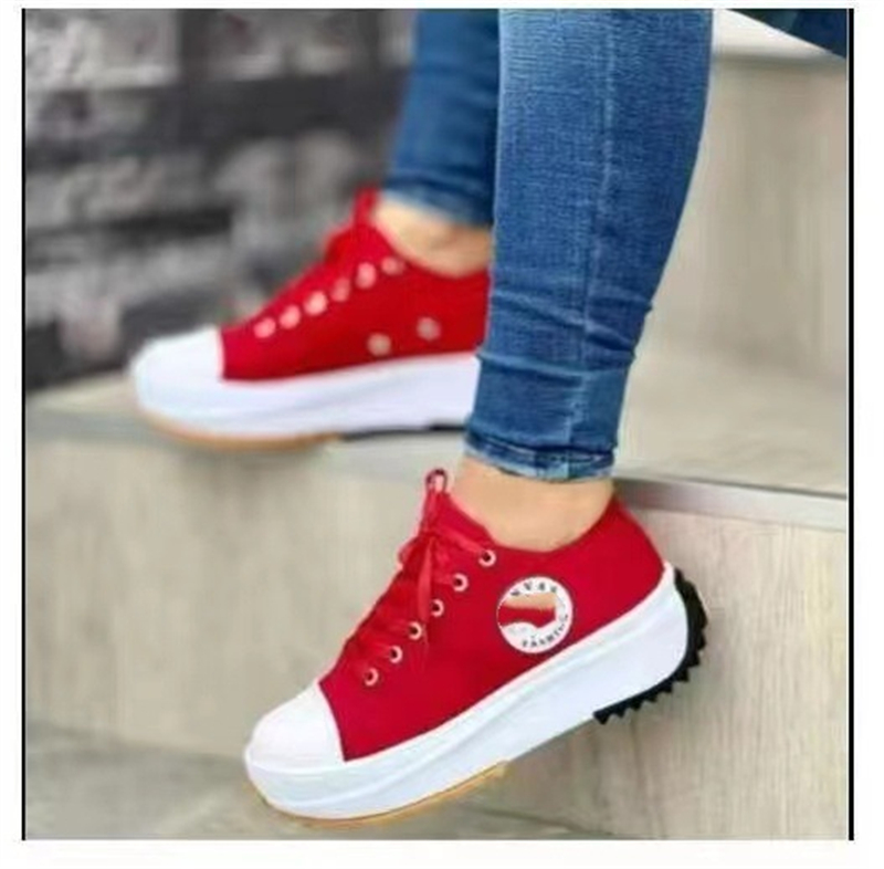 2025 free shipping designer womens brand sports comfortable breathable ladies canvas casual shoes flat lace up women sneakers 80c
