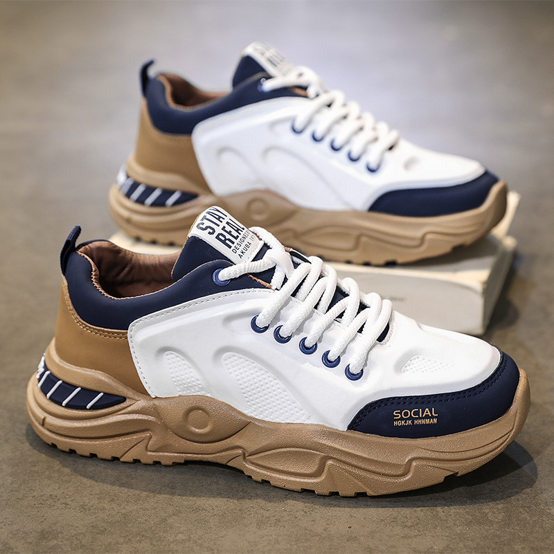 Spring Autumn New Men's Low Cut Thick Soled Versatile Casual Sports Shoes