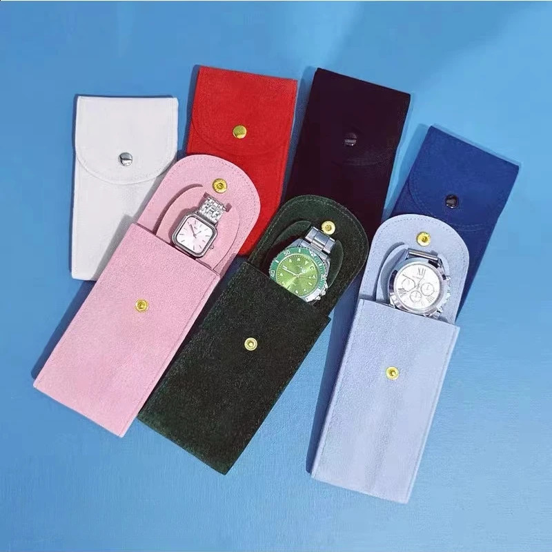 Mechanical Quartz Watch Box Jewelry Velvet Portable Travel Red Bag with Multi-color Personalized Free Customization LENNIK Style 241024