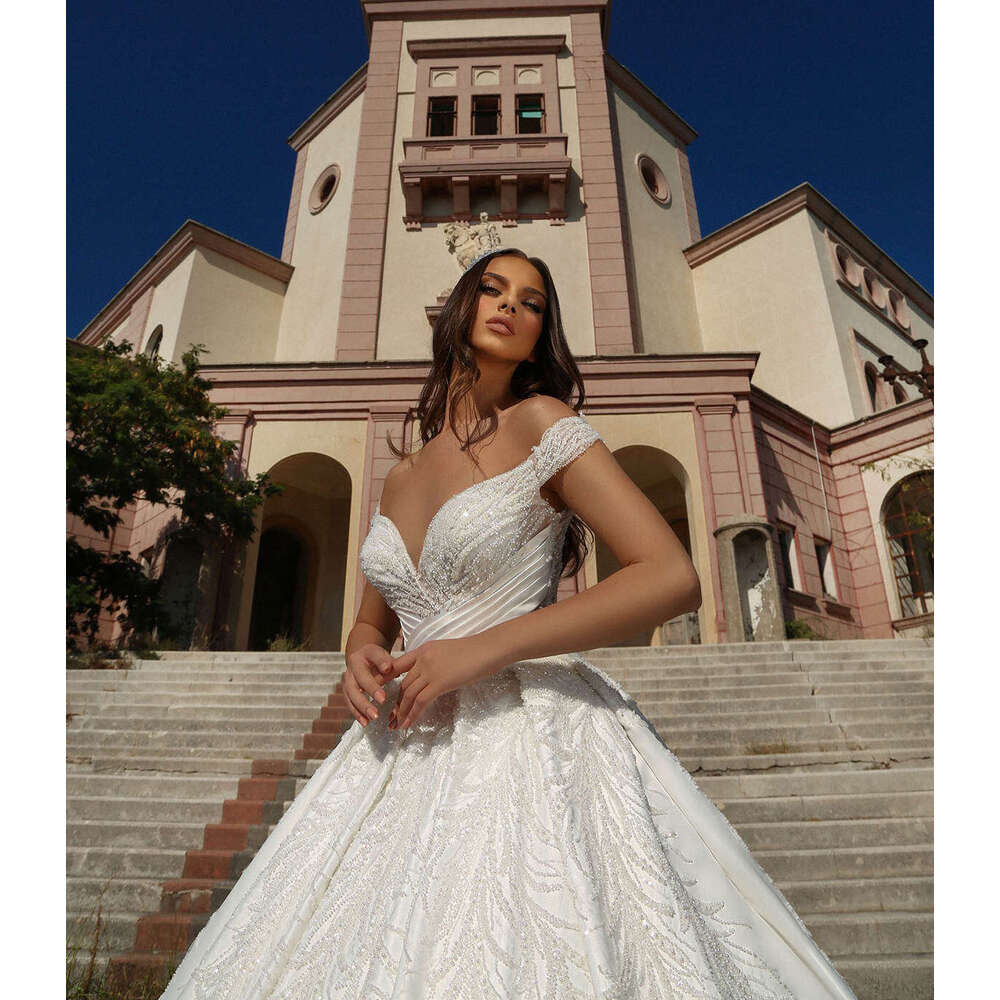 Illusion Wedding Dress Ball Gown Off The Shoulder Strapless Beading Or-Length Princess Bride Vestido De Noiva Custom Made 0228Lz
