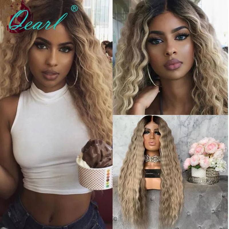 Free shipping Brazilian Deep Wave Curly Full Front Wig 13X4 Light Ash Blonde Transparent HD Silation Human Hair Lace Frontal Wigs for Women Qearl