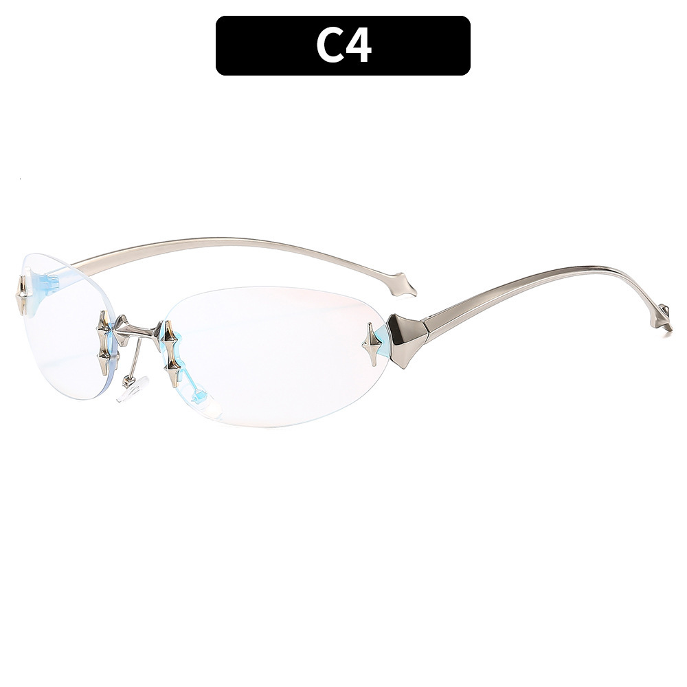 Millennium Hot Girl Wind Star Frameless Elliptical Trendy Sunglasses