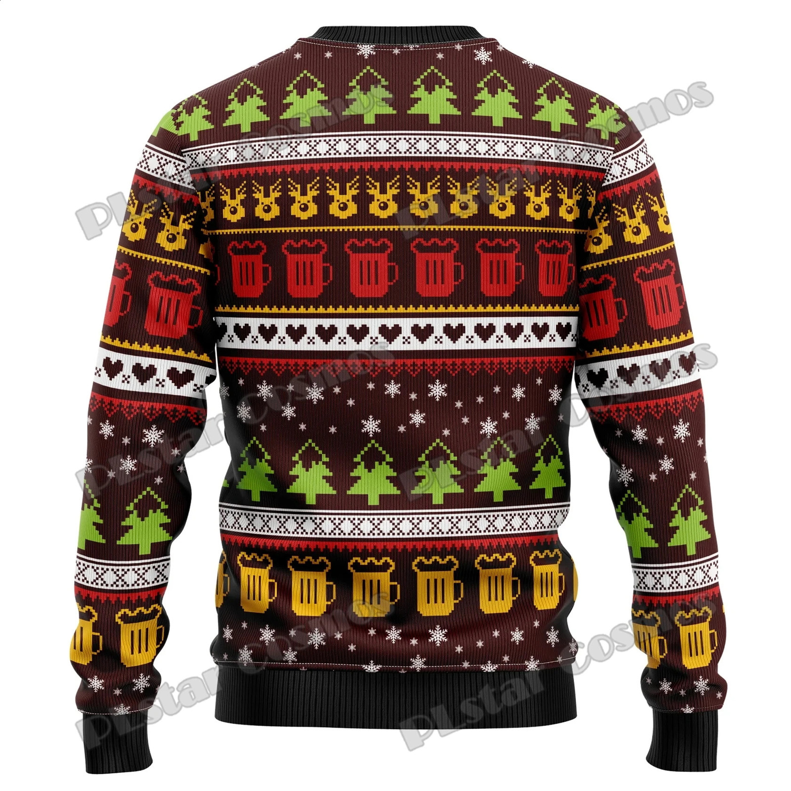 PLstar Cosmos Christmas Bell Beer 3D Printed Mens Ugly Christmas Sweater Winter Neutral Warm Knitwear Pullover MY22 241021